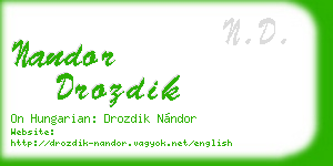 nandor drozdik business card