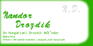 nandor drozdik business card